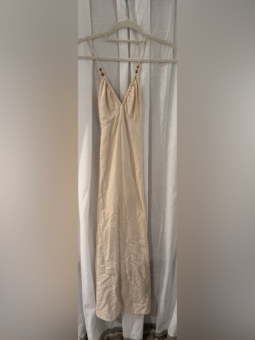 Japna Cream Cross-Backed Maxi Dress